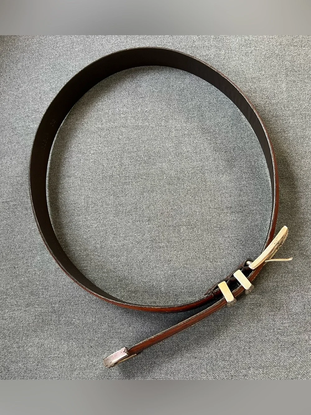 Men’s Johnston & Murphy Leather Belt BasketWoven Embossed Pattern Gold-tone 32 M